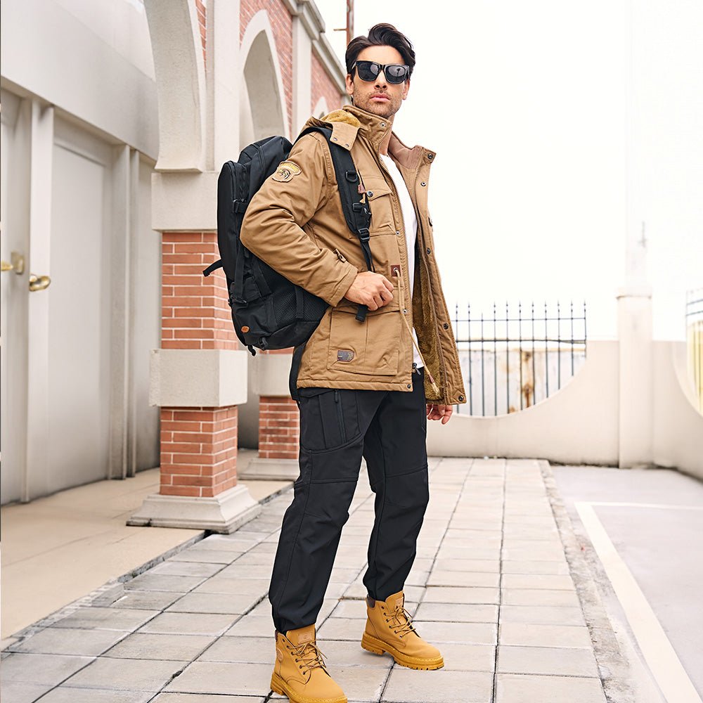 Men's Fleece Lined Parka Winter Military Jacket