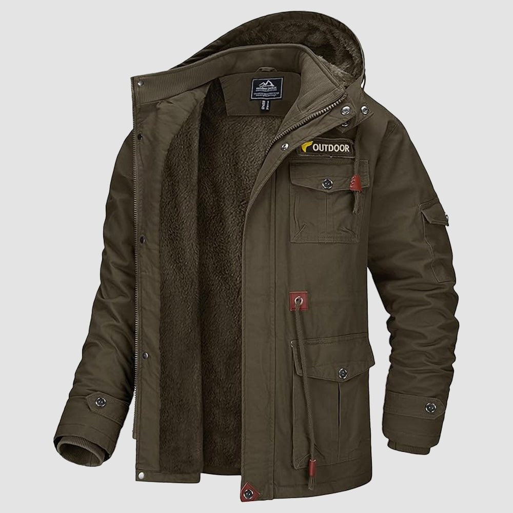Men's Fleece Lined Parka Winter Military Jacket