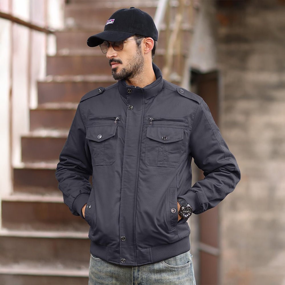 Men's Winter Military Cargo Jacket - Fleece Tactical Coat