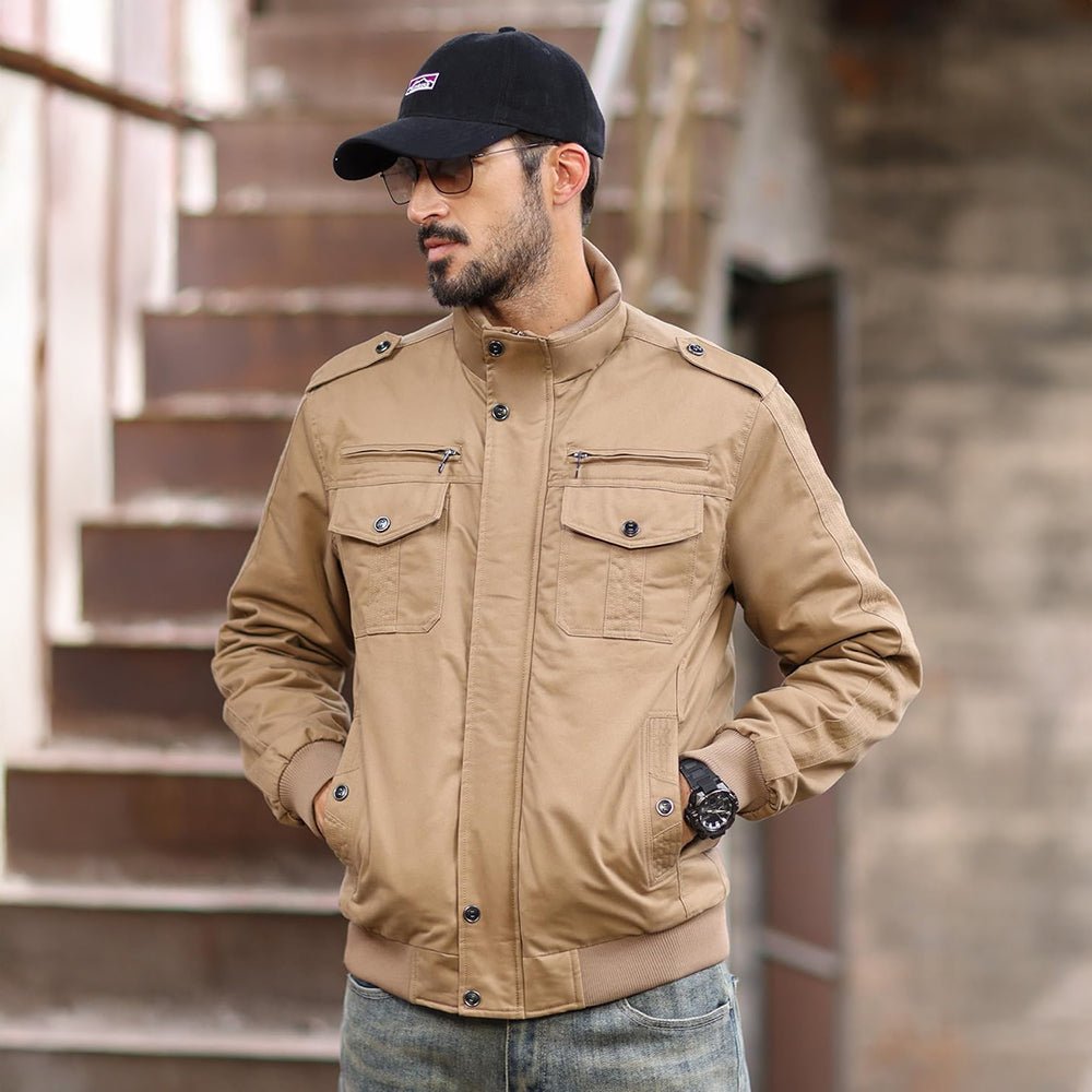 Men's Winter Military Cargo Jacket - Fleece Tactical Coat