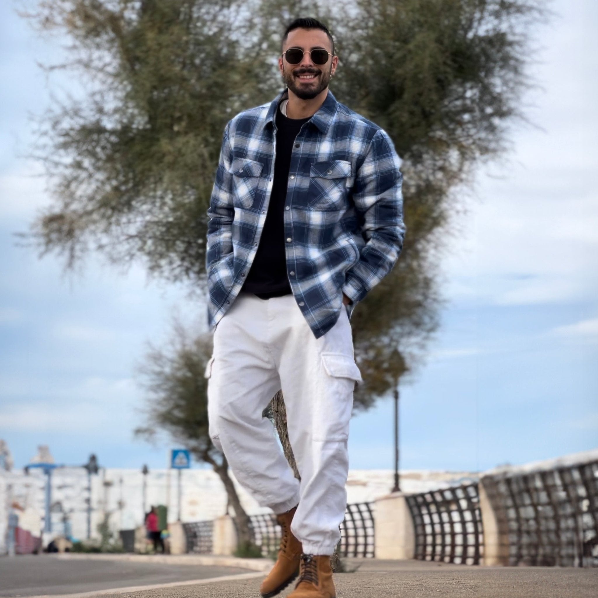 Men's Quilted Flannel Jacket - Warm Winter Padded Shirt