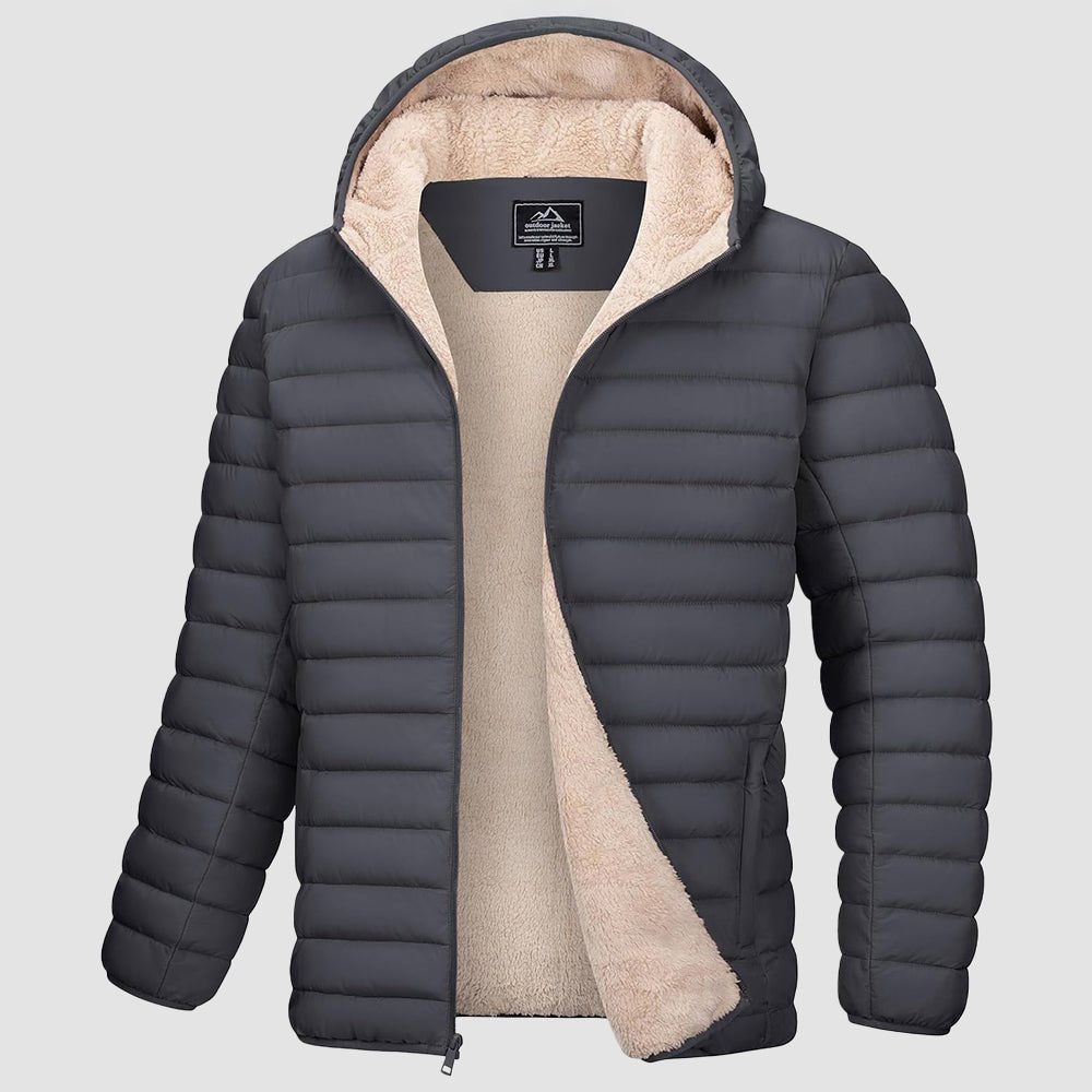 Men's Winter Puffer Jacket Hooded Water Resistant Coat