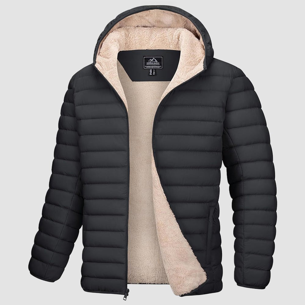 Men's Winter Puffer Jacket Hooded Water Resistant Coat