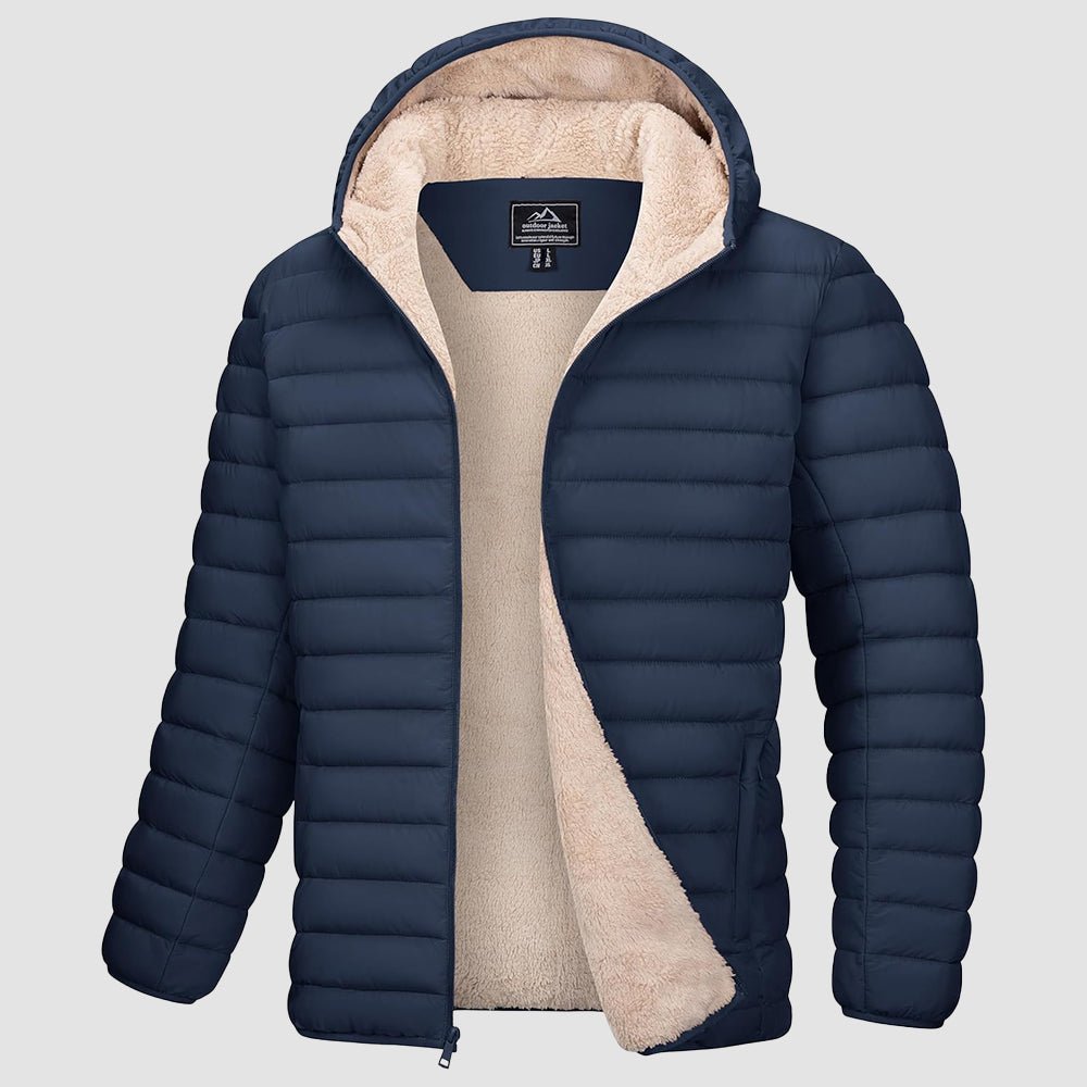 Men's Winter Puffer Jacket Hooded Water Resistant Coat